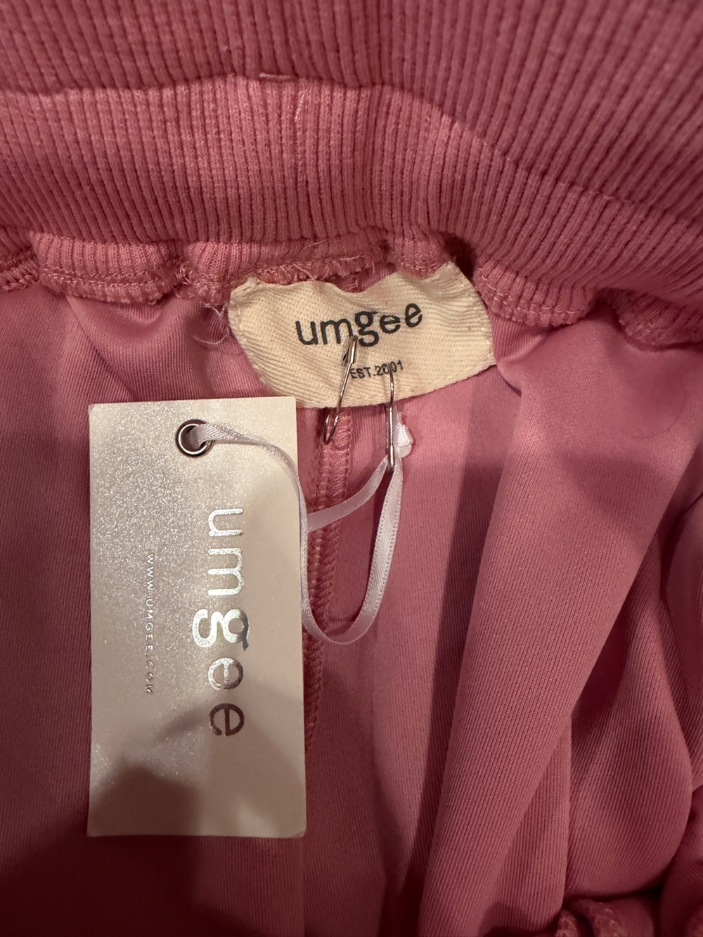 Umgee Dusty Pink Wide-Leg Joggers with White Side Stripes - Picture 3 of 3